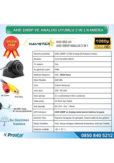 Navistar Nvs-150hd Araç Geri Görüş Kamerası