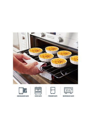 Xurunkeji 5 Oz Creme Brulee Kapları, Yuvarlak Yivli Kiş Kapları, Tart Tepsisi, Fırında Pişirmeye Uygun Kaplar, Sufle, 6'lı Paket Kaplar Beyaz Xurunkeji 5 Oz Creme Brulee Kapları, Yuvarlak Yivli Kiş Kapları, Tart Tepsisi, Fırında Pişirmeye Uygun Kaplar, Sufle, 6'lı Paket Kaplar Beyaz