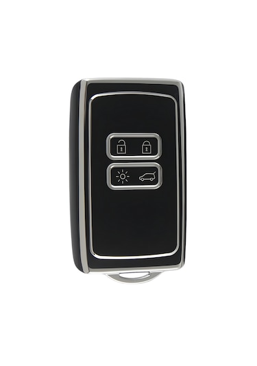 Autohan Keys Lüx Renault Anahtar Kılıfı, Clio E-tech, Austral, Megane 4, Talisman, Clio 5 Uyumlu, Siyah-gümüş