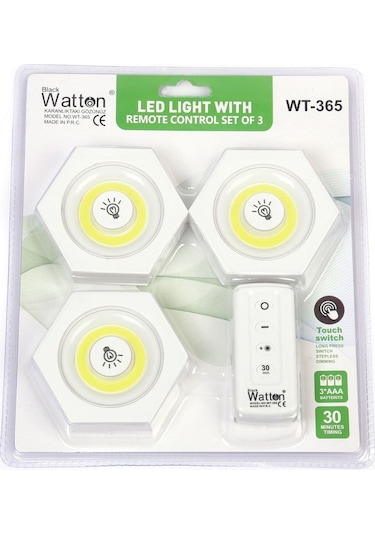 Watton Wt-365 5W Uzaktan Kumandalı Yapışkanlı Led Spot Lamba