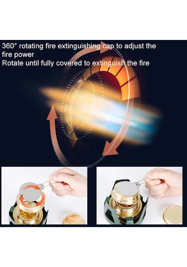 Sones Cstur Y2218 Açık Ultralight Alüminyum Soba Kamp Balıkçılık Taşınabilir Sıvı Alkol Sobalar Bronz