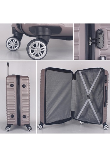 Bagacar Md Gri Abs Tekerlekli Valiz Seti