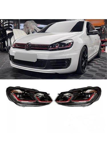 Vw Golf 6 2009.2012 Mk6 Kırmızı 7.5 Dizayn J Ledli Ön Far