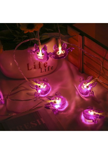 Suofeng Halloween Dekoratif Bat Figürlü Işık Zinciri - 1.5m 10led Iki Adet Paket - Ev, Pencere, Duvar Dekoru