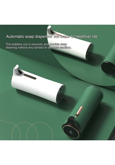 Gajeena Ev İçin Otomatik Köpük Sabun Dağıtıcı, Dokunsuz Algılama, 1200mah Şarj Edilebilir Pil, Yeşil Renk Yeşil