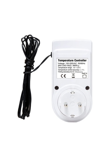 Mufunye Dijital Sıcaklık Kontrol Cihazı, Zamanlayıcı Ve Sensörlü, Isıtma/soğutma Modu, 100-250v Eu Şarj Aleti