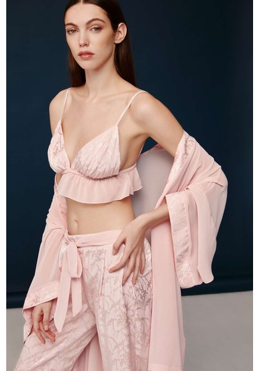 Bonnie&Clyde - Kadın Pudra Viskon Jakar 3 lü Takımı  30013 Pudra