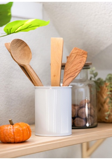 The Mia Stripe Tezgah Üstü Kaşıklık Beyaz 13x11 Cm