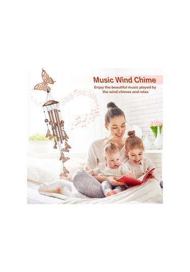 Geeroyoo El Yapımı Kelebekli Rüzgar Çanı - Dışarı/içeri Dekorasyon, Bahçe/ Balkon Aksesuarı, Doğa Melodisiyle Unutulmaz Hediye