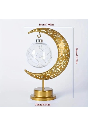 Maoyaya Ambition 1 Adet Altın Led Demir Masa Lambası Yıldız Ay/yuvarlak Sarı Işık Açık Sarı