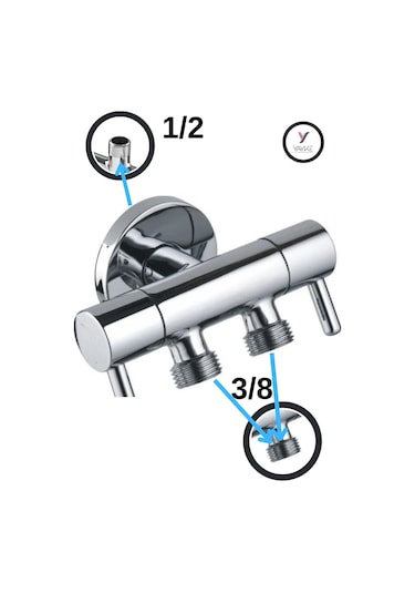 Yayke Çift Kollu Çıkışlı Lüx Taharet Musluğu Krom