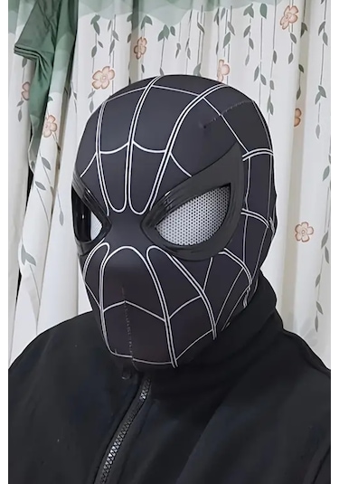Spider-man Maskesi Örümcek Adam Maskesi- 3d Hareketli Göz Özellikli Siyah