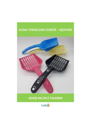 Renkli Kedi Kumu Temizleme Küreği 24 Cm