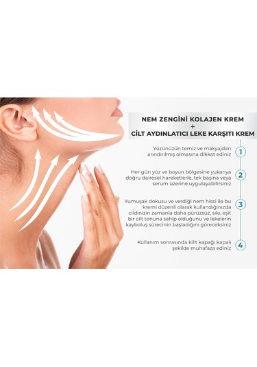 Dermanel Cilt Aydınlatıcı Leke Karşıtı Krem 50 ML + Dermanel Nem Zengini Kolajen Krem 50 ML