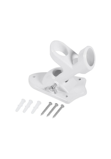 Monyee Alüminyum Bayrak Çubuklu Tutucu, 2.54 Cm Çap Uyumlu, Çift Konumlu, Kolay Kurulum, Beyaz Beyaz