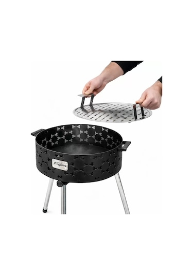 Taşınabilir Kömür Barbekü Mangal - İksa - Orta - 40cm 13cm 60cm Diğer