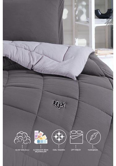 Elart Violet Comfort Uyku Seti Çift Kişilik Antrasit Antrasit