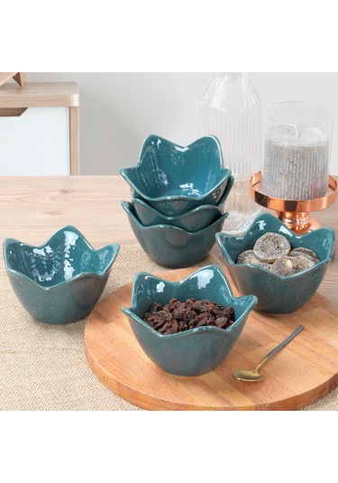Keramika Luster Yeşil Zambak Çerezlik 12 CM 6 Adet