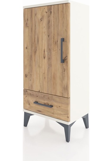 Arges Komodin 3 Raflı Tek Çekmeceli Tek Kapaklı 44x30x96 Aytaşı-çam Aytası