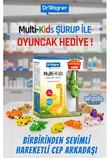 Dr. Wagner Multi-Kids Portakal Aromalı Takviye Edici Gıda 150 ML + Oyuncak Cep Arkadaşı