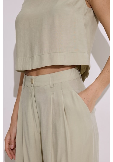 Modal Kolsuz Kısa Bluz Çağla Çağla