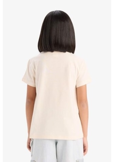 DeFacto Kız Çocuk Bisiklet Yaka Anime Baskılı Kısa Kollu Tişört E0350A825SMER233 Ekru