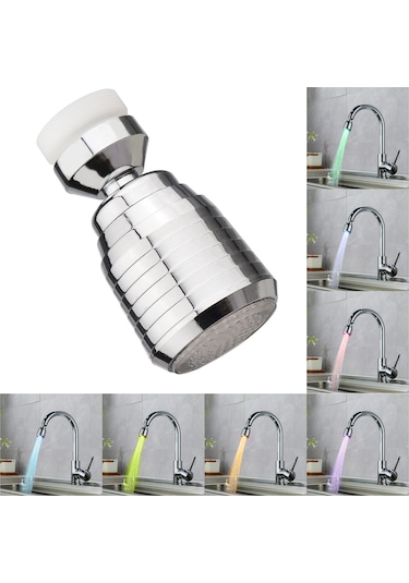 Kangvka Led Vanada Kran Başlığı, Su Basıncı İle Çalışır, 7 Renkli Işık, 360 Derece Döner, Mutfak/banyo Kullanıma Uygun Diğer
