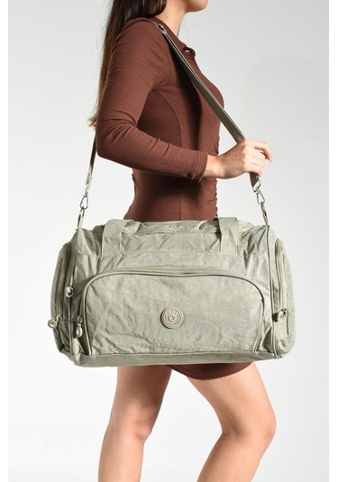 Unisex Kabin Boy Çapraz Askılı Omuz Çantası Seyehat Spor Çantası Hafif Klinkır Kumaş 40 25 Cm Bej