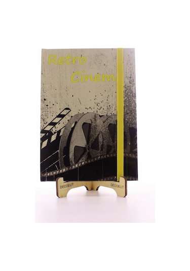 Star Global Lastikli Çizgisiz Sert Kapak Retro Cinema Defter