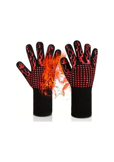 Novahub Kırmızı 2 Adet Barbekü Mikrodalga Fırın Eldivenleri Pişirme Fırını Eldiveni Kaymaz Yanmaz İsıya Dayanıklı Önlük & Eldiven 56735876 Kırmızı