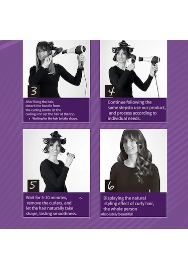 Willowhaven Pembe 6lı Alüminyum Saç Taranı Seti, 3 Boy, Düz Dalgalı Kıvırcık Saç Şekillendirme