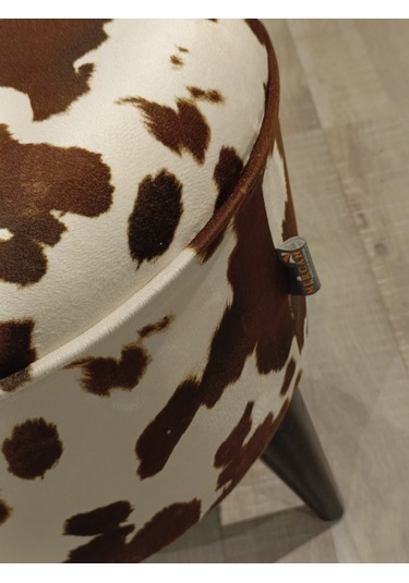 Mercan Mobilya Leopar Desnli Bench Puf 43 Cm 43 Cm