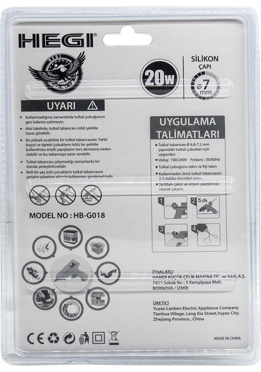 Hegi Hb-g018 Mum Sıcak Silikon Tabancası 20 Watt