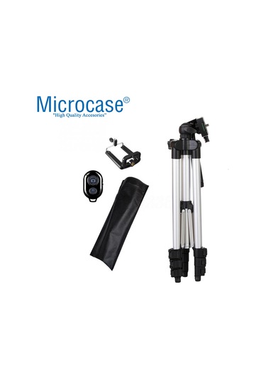 Mikrocase AL2918 3110 3 Ayak Kamera Tripodu 106 CM + Telefon Tutucu + Bluetooth Kumanda