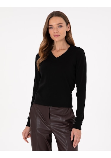Pierre Cardin Kadın Siyah Kazak /triko 50300803-vr046 Siyah