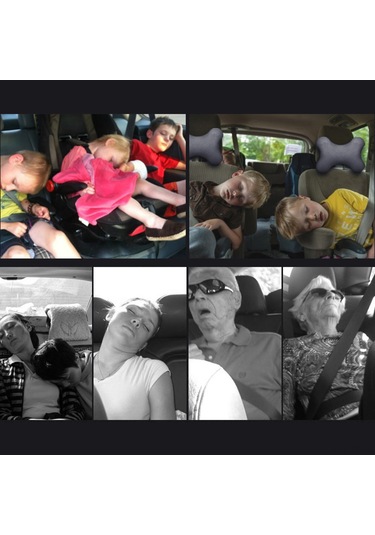 Yifomall Araç Koltuk Başlığı Yastığı - Hafızalı Köpük Boyun Desteği, Rahat Uyku İçin Ayarlanabilir U Şeklinde Siyah