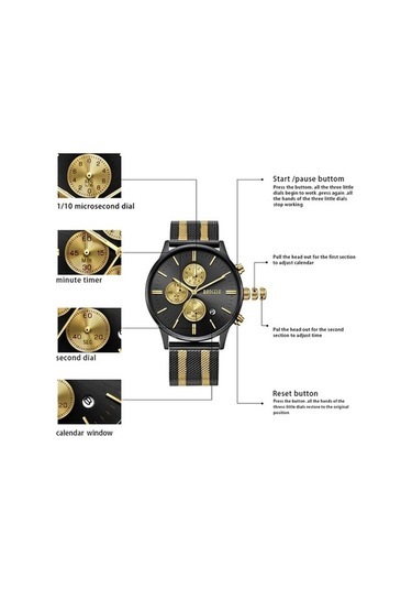 Novahub Baogela 1611 Erkekler İçin Küçük Üç Pimli Aydınlık Kronograf Takvim Kuvars İzle Gümüş Ve Beyaz Arasında Altın Renkli, Çok Renkli