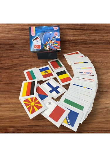 Tüm Dünya Ülkeleri-harita-bayrak-başkent Kartları-dörtlü Avantaj Set
