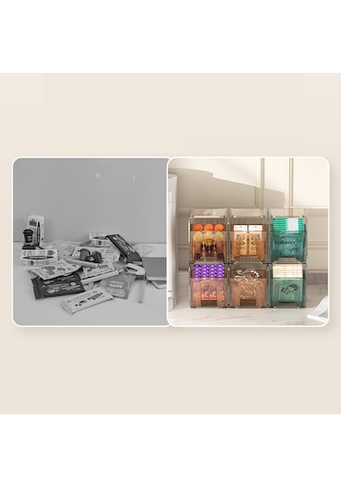 Cbtx Zy-hz013 Mutfak Kiler Ps Plastik Saklama Rafı Şeffaf Ayrılabilir Organizatör Saklama Kutusu - Pembe
