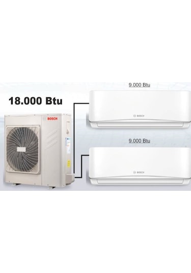 Bosch 18000 BTU 1 Dış + 2 İç Ünite (9+9) Duvar Tipi Multi Inverter Split Klima