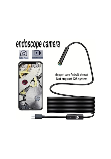 Boatshop1 5m Sert Kablo 5mm Kanalizasyon Endoskop Endoskopi Tip C Mini Kamera 3ü 1 Arada Otomotiv İnceleme Kamera Boroskop Android 10m Kablo