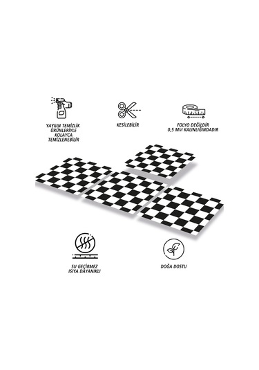 Tink KENDİNDEN YAPIŞKANLI DAMA DESENLİ PVC KARO 30X30 CM