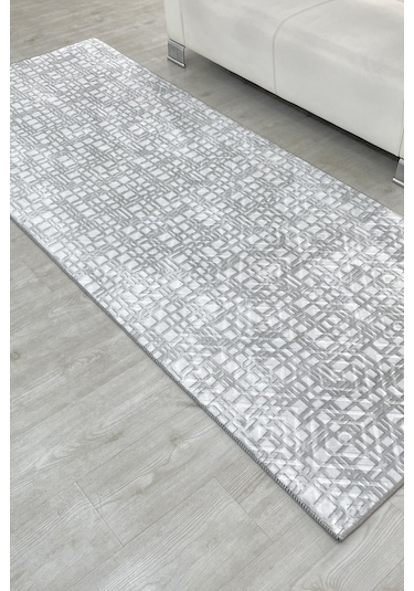 Lüle Halı Petek Dokulu Düz Renk Kaymaz Taban Yolluk Halı Lsmpebej1