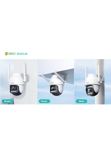 +360 Botslab Smart W311 Outdoor Kamera Set 3k / Çift Yönlü Ses / 360 / Akıllı İnsan Takibi
