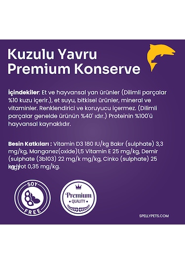 Spelly Premium Kuzulu Yavru Köpek Konservesi 12 x 400 G