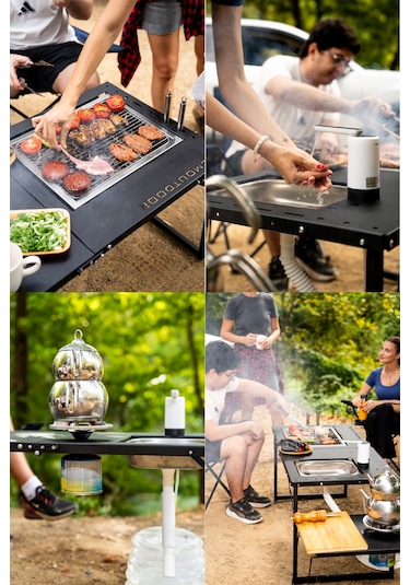 Temoutdoor Smart Table Xl Akıllı Kamp Masası - Standart Donanım Siyah