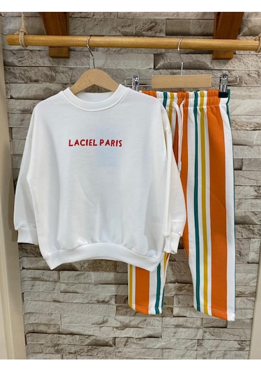 Lacıel Parıs Orenge Fruıts Grafiti Çocuk Eşofman Takım Beyaz