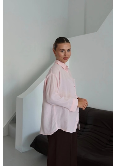Kazax Tek Cepli Müslin Gömlek Pembe Pt Pembe