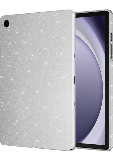 Galaxy Uyumlu  Tab S10 Lite Simli Parlak Görünümlü Zore Tablet Koton Kılıf - Gümüş Arka Kapak