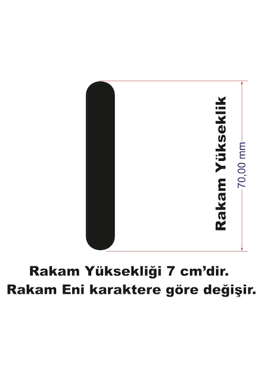 Stencil Rakam Boyama Şablonu X054-sayı Rakam Yüksekliği 7 Cm